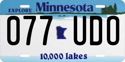 MN license plate 077UDO