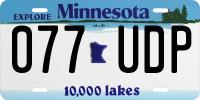 MN license plate 077UDP