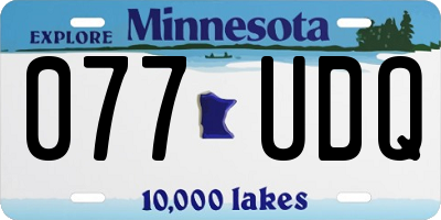 MN license plate 077UDQ