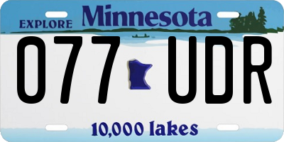 MN license plate 077UDR