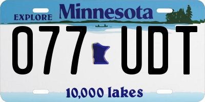 MN license plate 077UDT