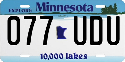 MN license plate 077UDU