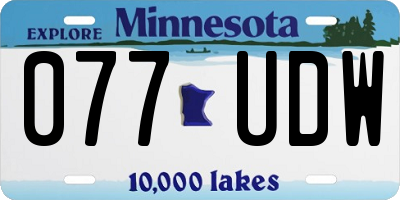 MN license plate 077UDW