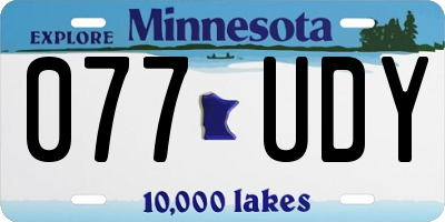MN license plate 077UDY