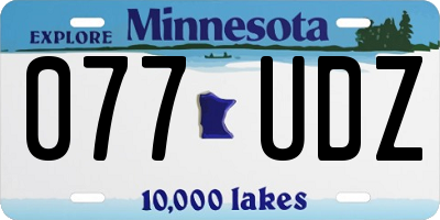 MN license plate 077UDZ