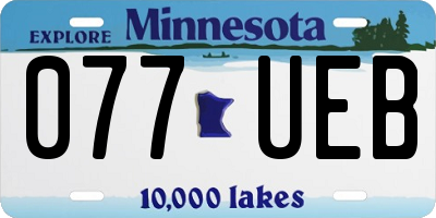 MN license plate 077UEB