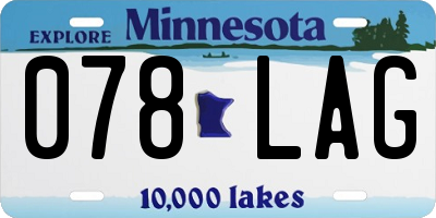 MN license plate 078LAG