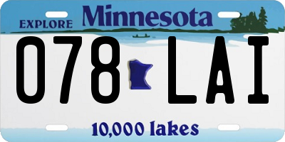 MN license plate 078LAI