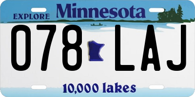 MN license plate 078LAJ