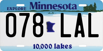 MN license plate 078LAL