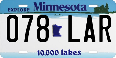 MN license plate 078LAR