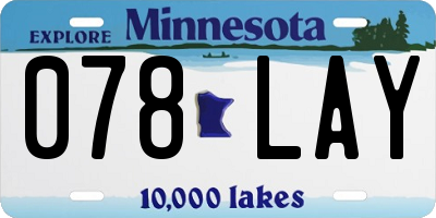 MN license plate 078LAY