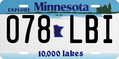 MN license plate 078LBI