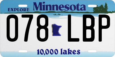 MN license plate 078LBP