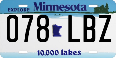 MN license plate 078LBZ