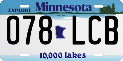 MN license plate 078LCB