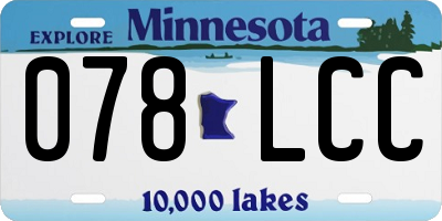 MN license plate 078LCC
