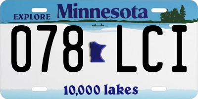 MN license plate 078LCI
