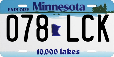 MN license plate 078LCK