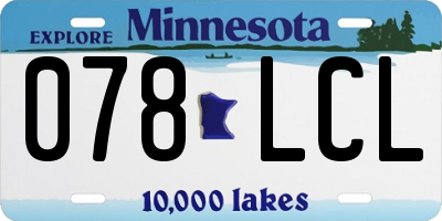 MN license plate 078LCL