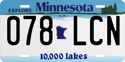 MN license plate 078LCN
