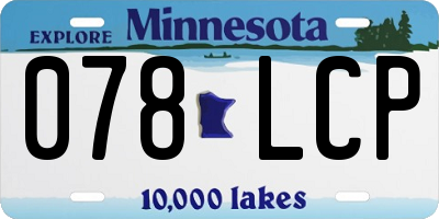 MN license plate 078LCP