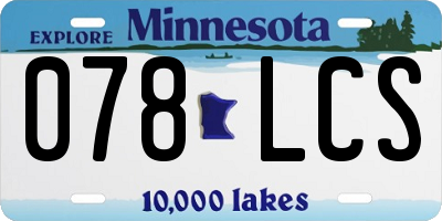 MN license plate 078LCS