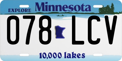 MN license plate 078LCV
