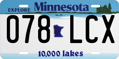 MN license plate 078LCX