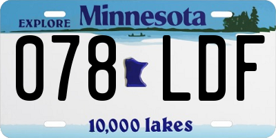 MN license plate 078LDF