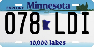 MN license plate 078LDI