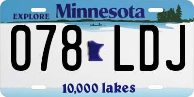 MN license plate 078LDJ