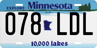 MN license plate 078LDL