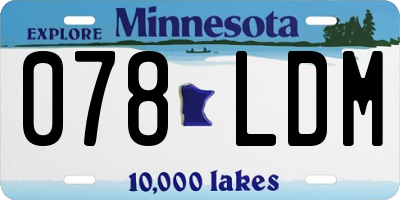 MN license plate 078LDM