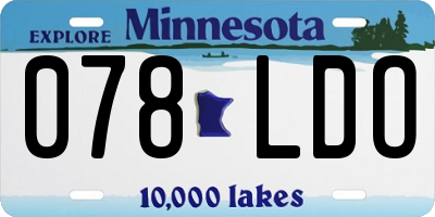 MN license plate 078LDO
