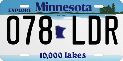 MN license plate 078LDR