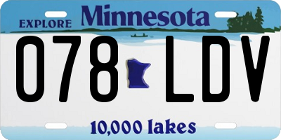 MN license plate 078LDV