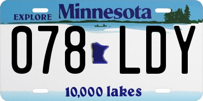 MN license plate 078LDY