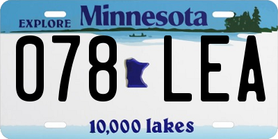 MN license plate 078LEA