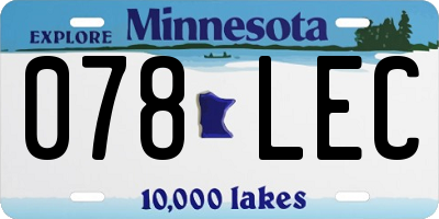 MN license plate 078LEC