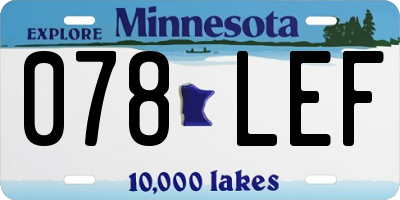 MN license plate 078LEF