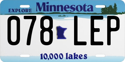 MN license plate 078LEP