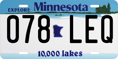 MN license plate 078LEQ