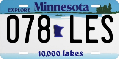 MN license plate 078LES