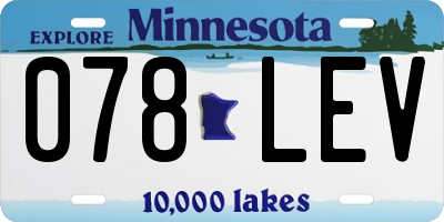 MN license plate 078LEV