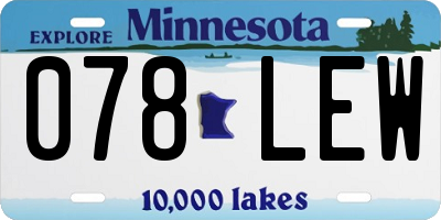 MN license plate 078LEW