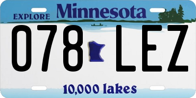 MN license plate 078LEZ