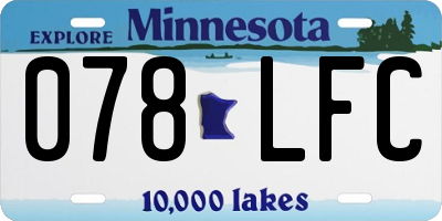 MN license plate 078LFC