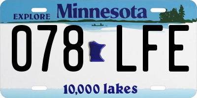 MN license plate 078LFE