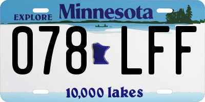 MN license plate 078LFF